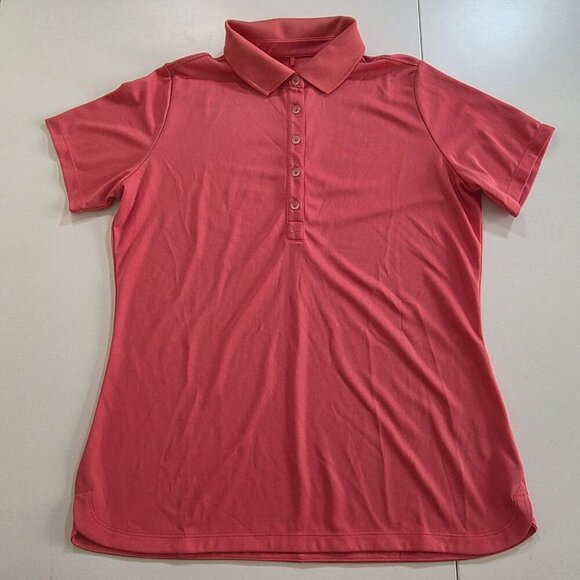 Nike Golf Polo Tour Performance Golf Polo Womens L Pink Dri Fit SS Stretch Sport - Picture 12 of 13